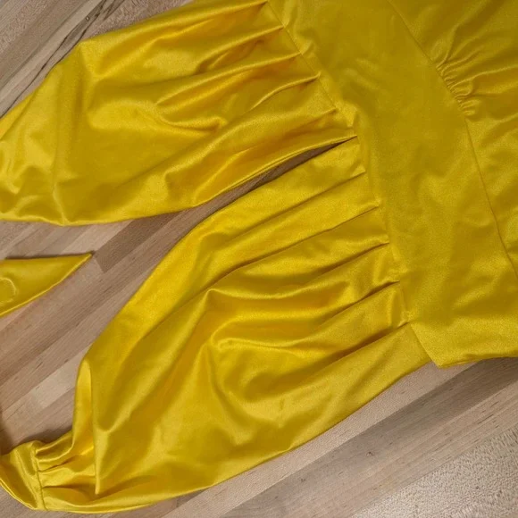 Milk the Goat Yellow Plunge Halter One Piece Swimsuit Slinky Sexy-Medium‎ - Picture 6 of 8